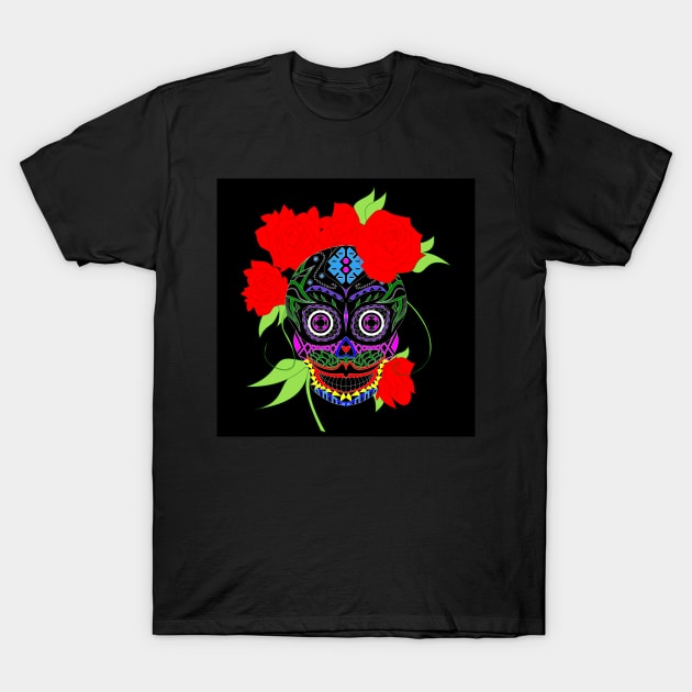 with love the frida catrina mexican pattern T-Shirt by jorge_lebeau